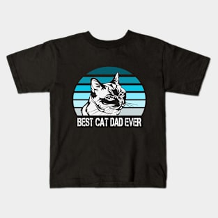 Vintage Best Cat Dad Ever Kids T-Shirt